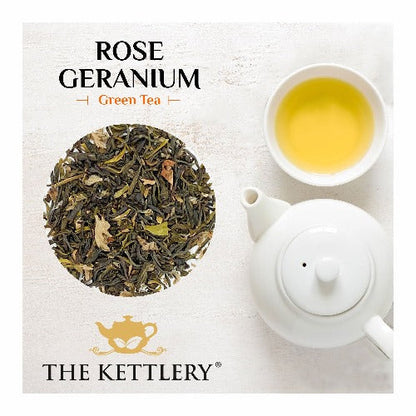 Rose Geranium Green Tea in Tin