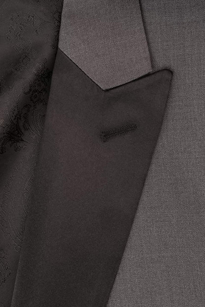 "Milan" Steel Grey Tuxedo Jacket Peak (Separates)